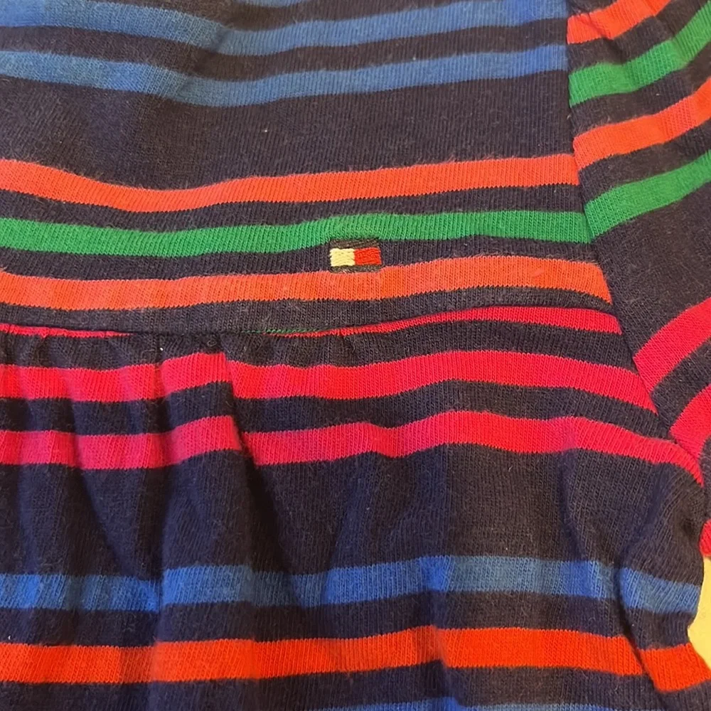 Tommy Hilfiger baby girl tunica blouse in mix color stripes 100% cotton size 12m